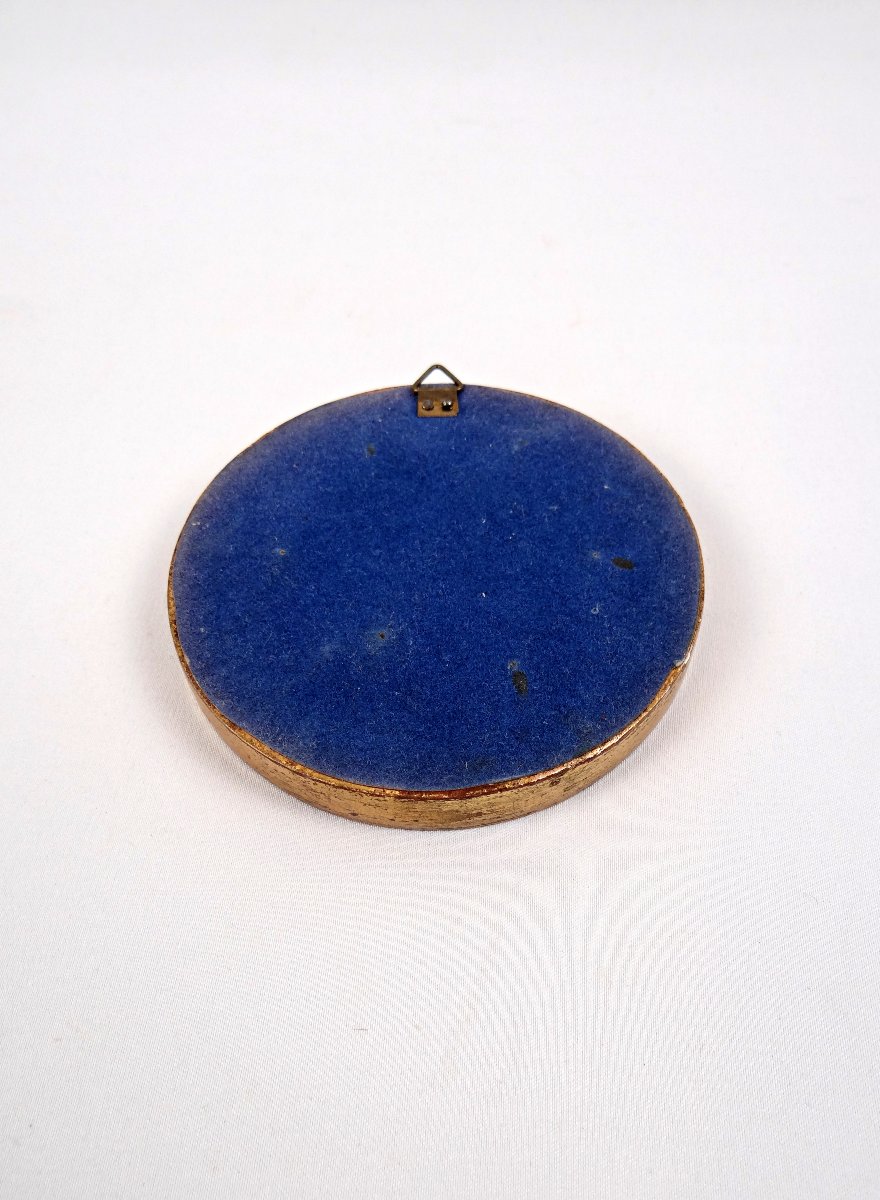 Miniature gouache sur ivoire encadrée signée HIL de Louis XVII encadré fin XIXe-photo-2