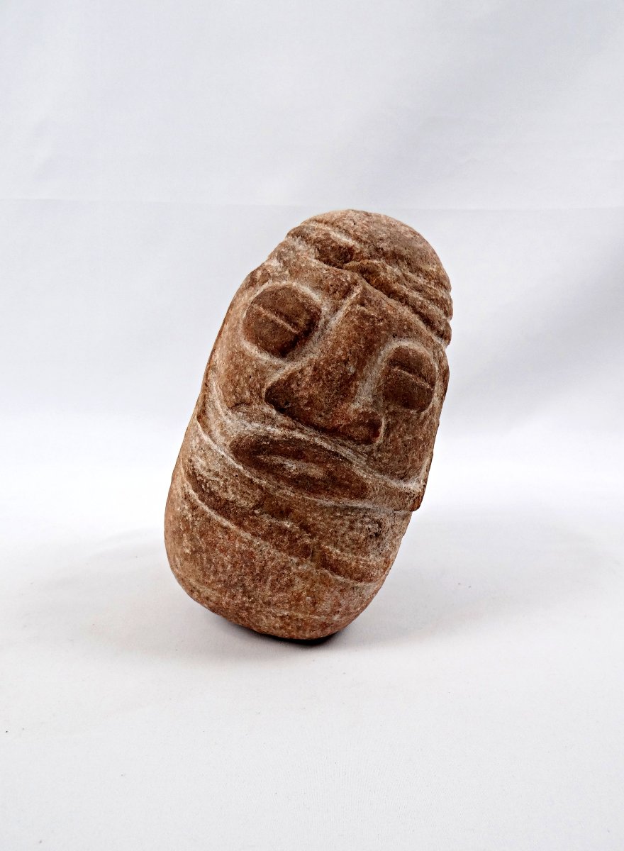 Sculpture Monolithique de rivière anthropomorphe en granite du Sahel au Niger-photo-2