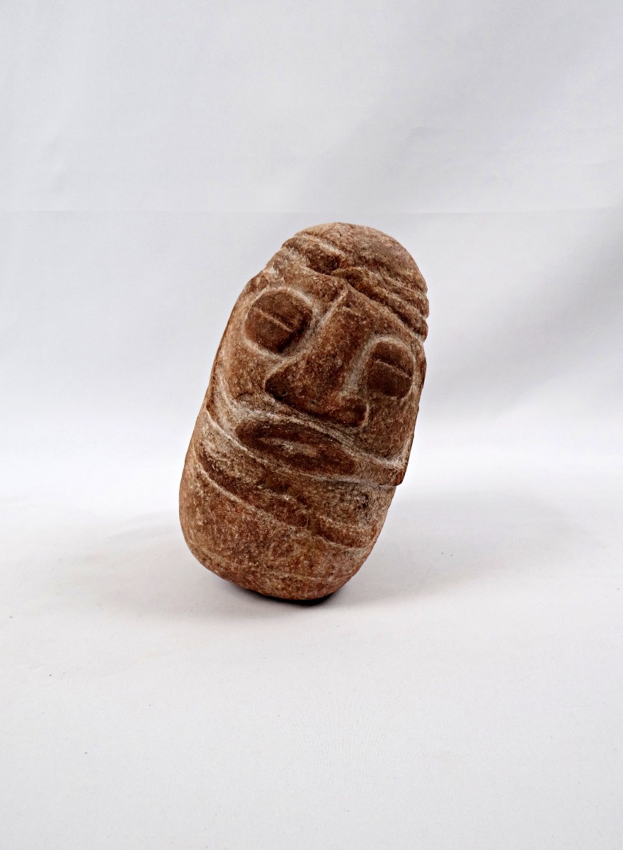 Sculpture Monolithique de rivière anthropomorphe en granite du Sahel au Niger