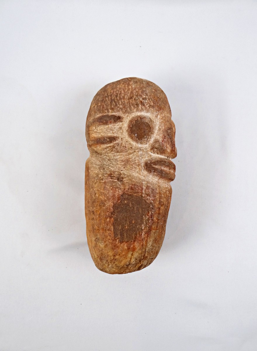 Sculpture Monolithique de rivière anthropomorphe en granite du Sahel au Niger