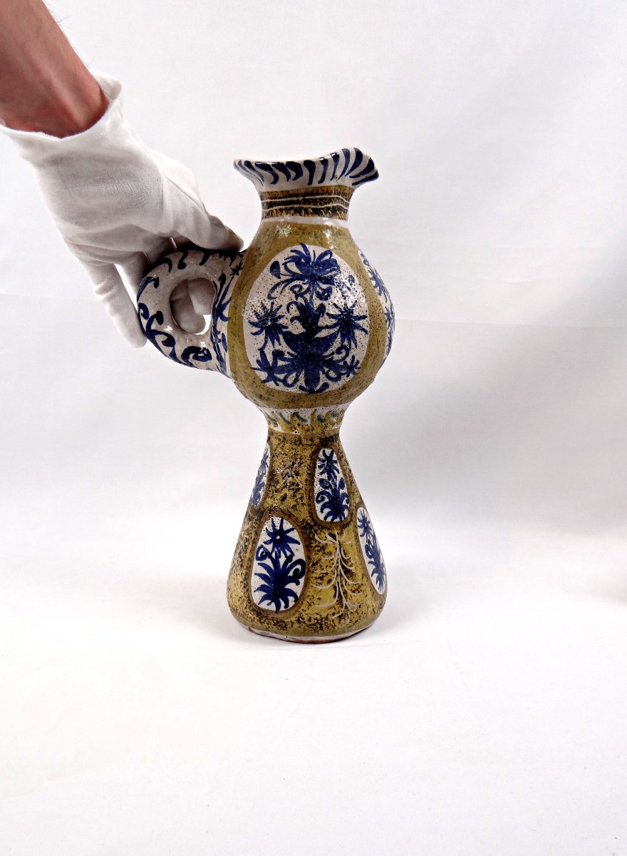 Vase soliflore Keraluc Quimper signé André L'Helguen grès émaillé forme de pichet-photo-2