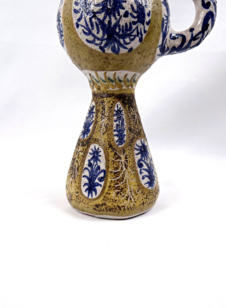 Vase soliflore Keraluc Quimper signé André L'Helguen grès émaillé forme de pichet-photo-4