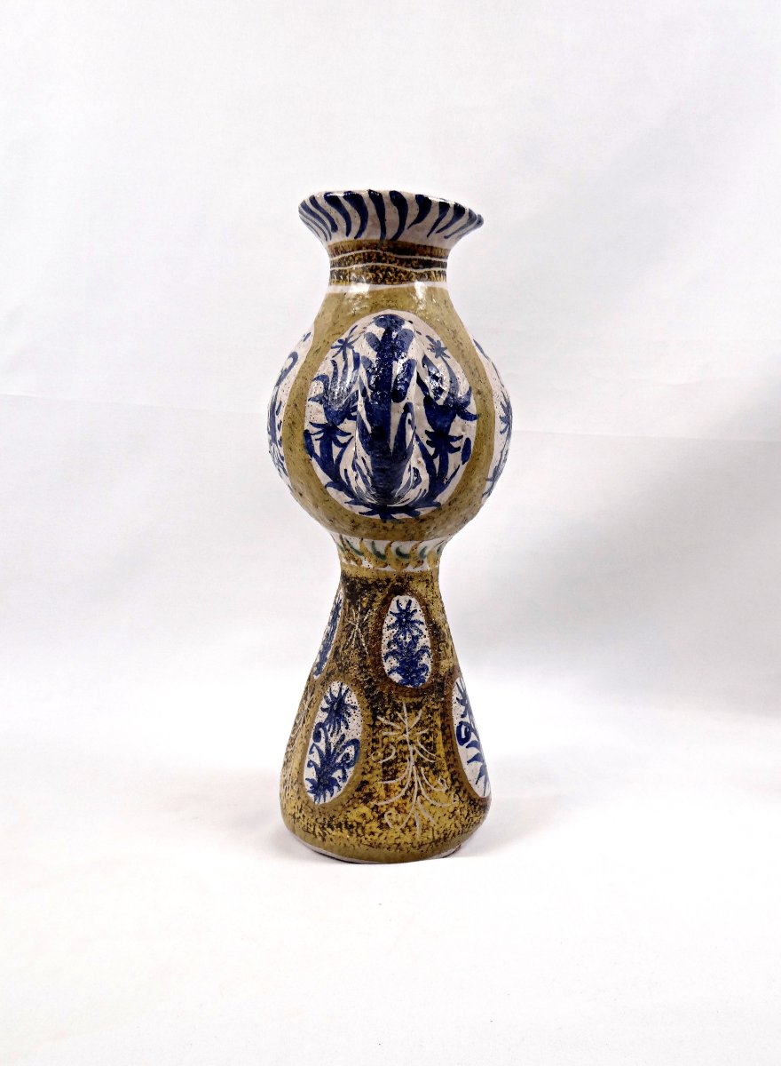 Vase soliflore Keraluc Quimper signé André L'Helguen grès émaillé forme de pichet-photo-2