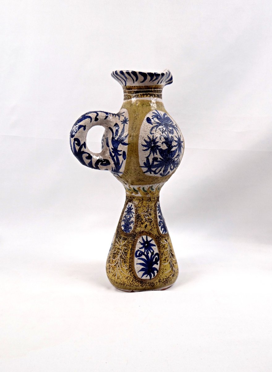 Vase soliflore Keraluc Quimper signé André L'Helguen grès émaillé forme de pichet-photo-3