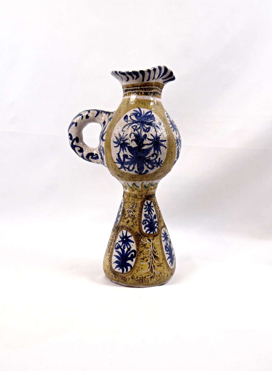 Vase soliflore Keraluc Quimper signé André L'Helguen grès émaillé forme de pichet-photo-4