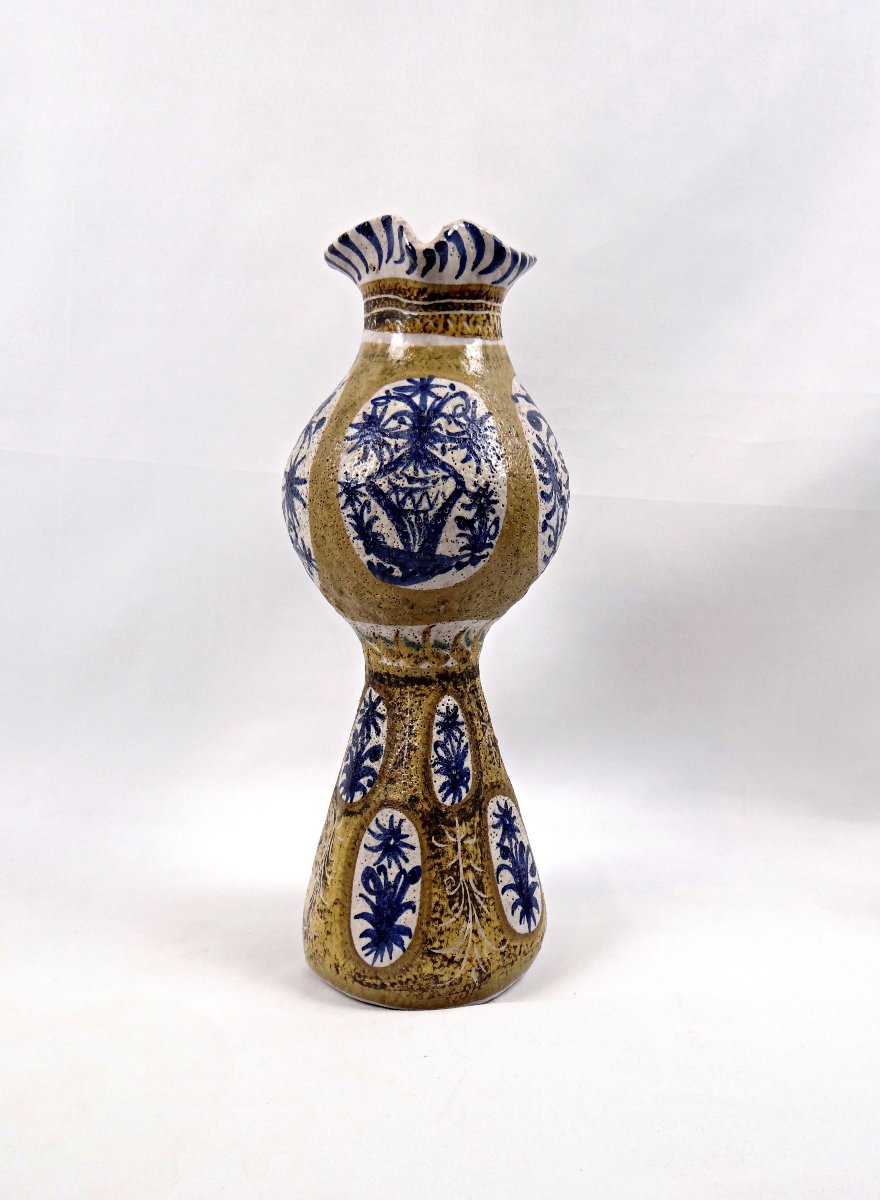 Vase soliflore Keraluc Quimper signé André L'Helguen grès émaillé forme de pichet-photo-6