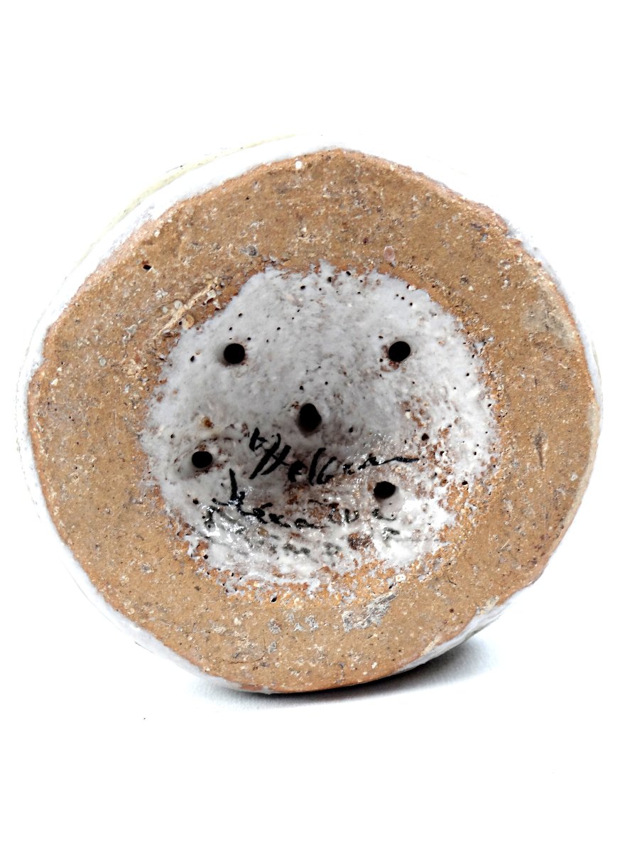 Vase soliflore Keraluc Quimper signé André L'Helguen grès émaillé forme de pichet-photo-7