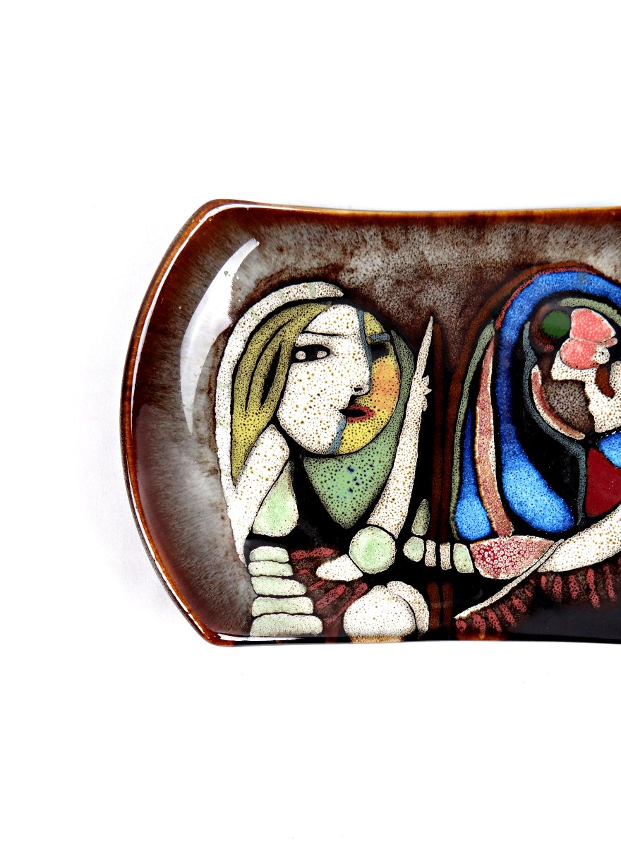 Vide poche en céramique émaillée dans le goût de Picasso style surréaliste 90s-photo-2