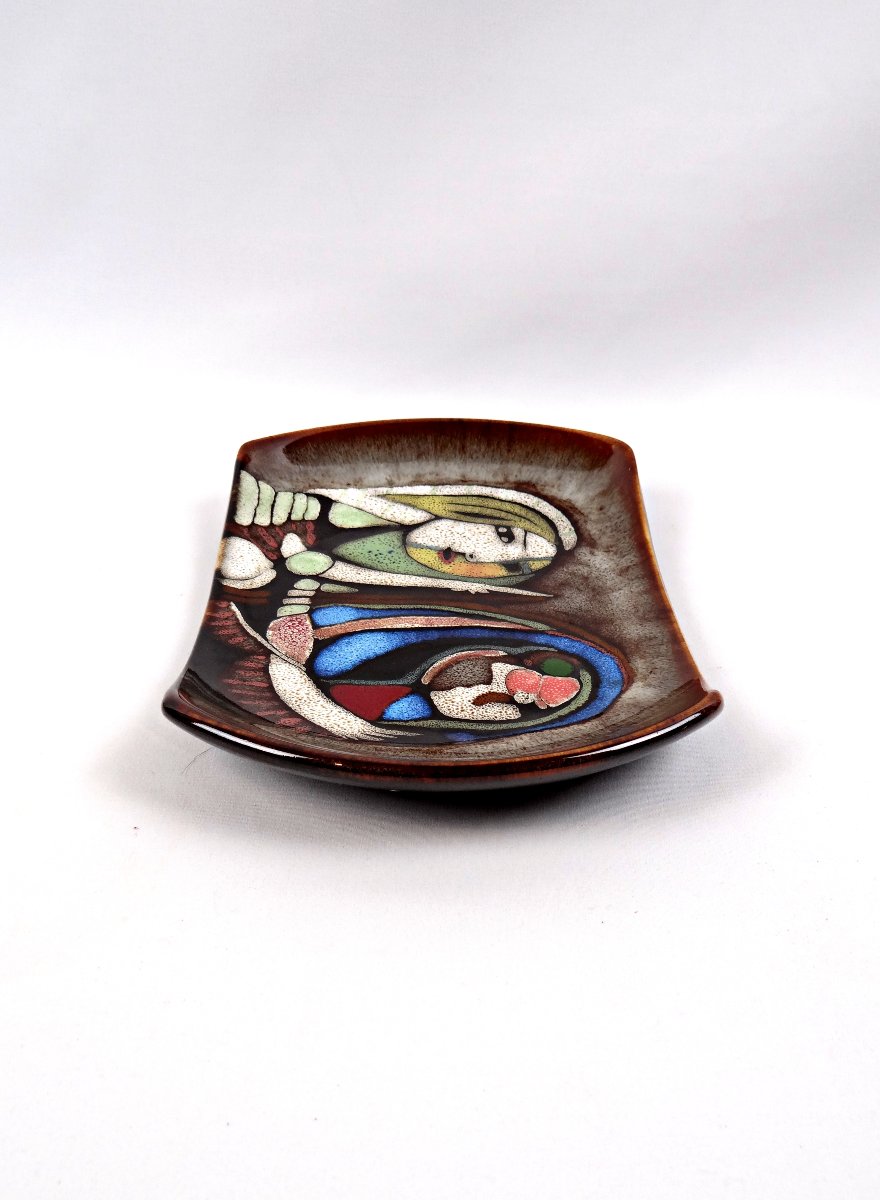 Vide poche en céramique émaillée dans le goût de Picasso style surréaliste 90s-photo-4