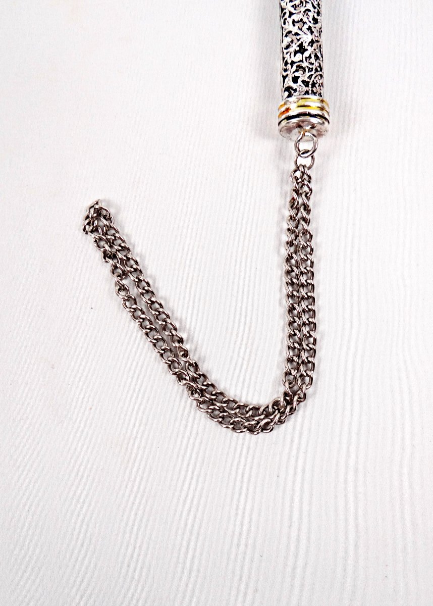 Pointeur de Torah Yad argent 925 Karshi filigrané objet de rituel religion juive-photo-2