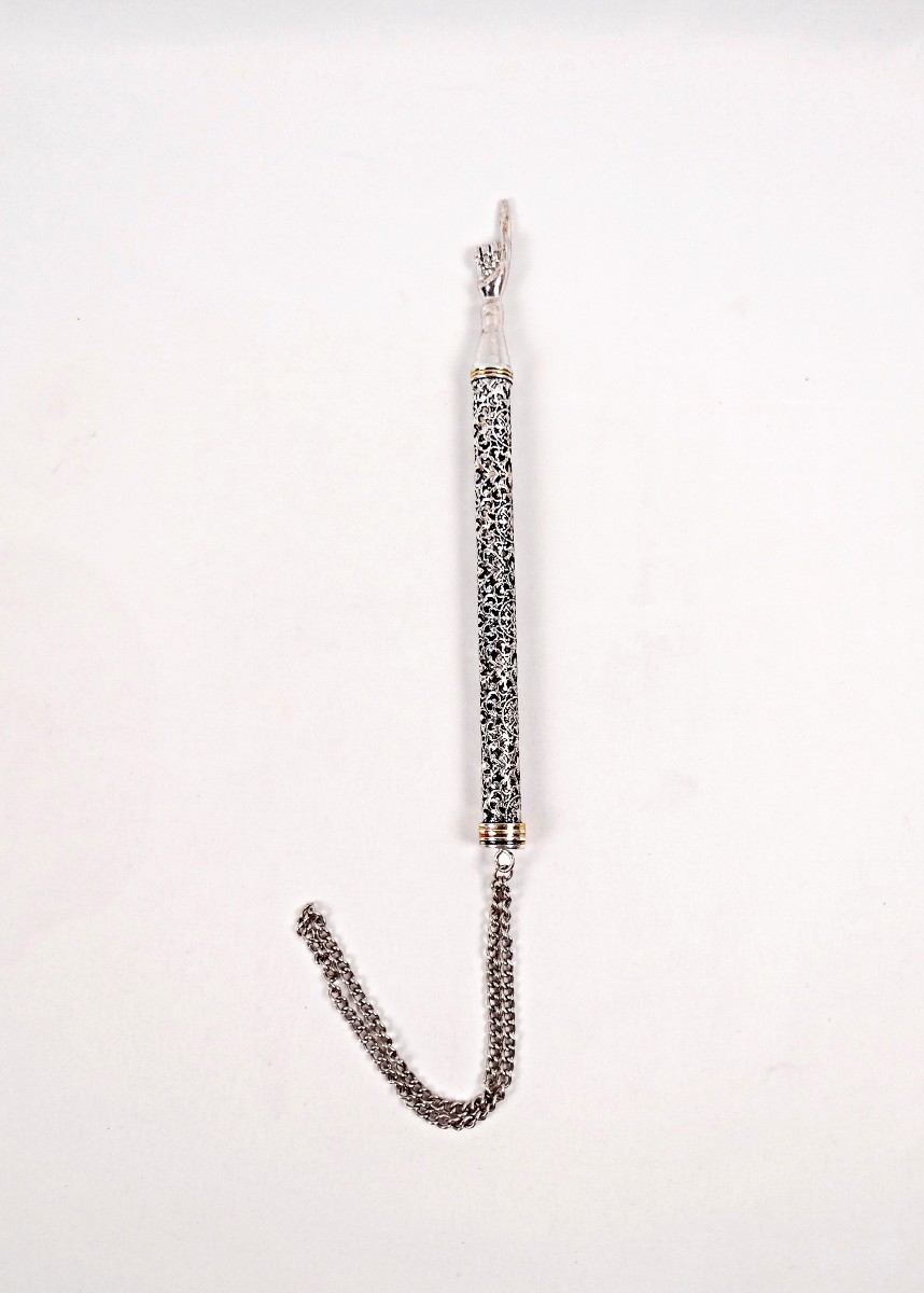 Pointeur de Torah Yad argent 925 Karshi filigrané objet de rituel religion juive