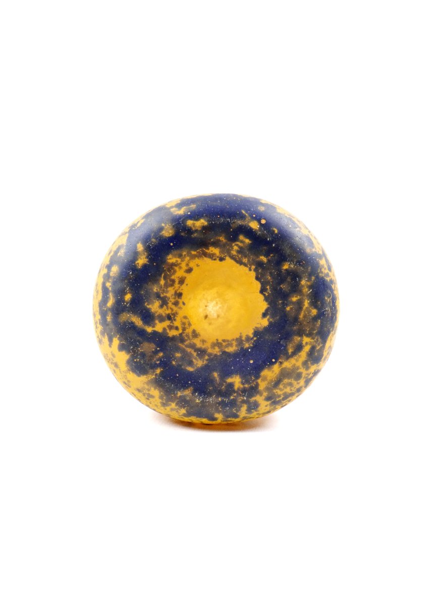 Vase Art Déco verre multicouche effet marmoréen jaune dans le goût de Delatte Nancy-photo-5