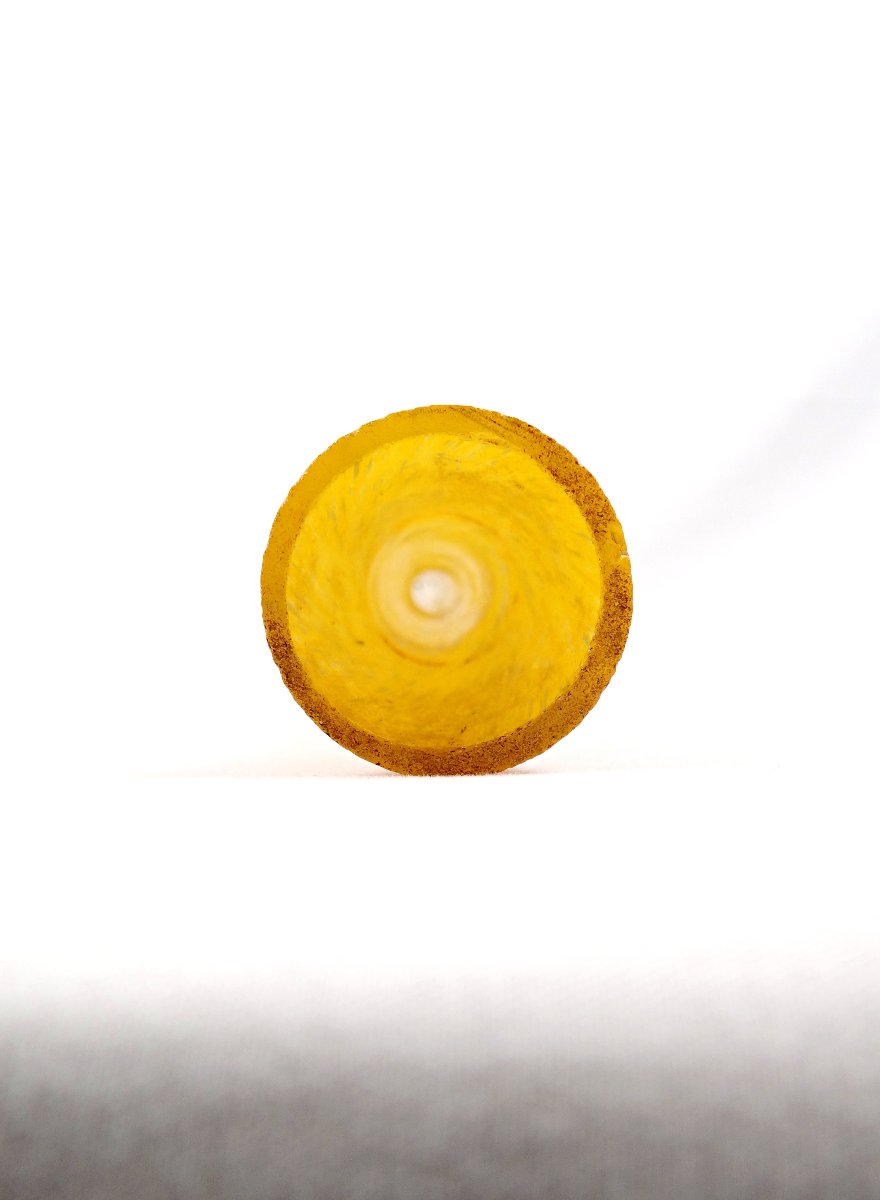 Vase Art Déco verre multicouche effet marmoréen jaune dans le goût de Delatte Nancy-photo-6