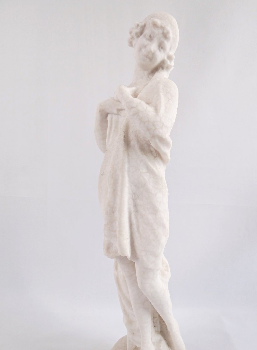 Art Deco Limestone Statue Or Petrified Water Of An Elegant Woman, Early 20th Century-photo-3