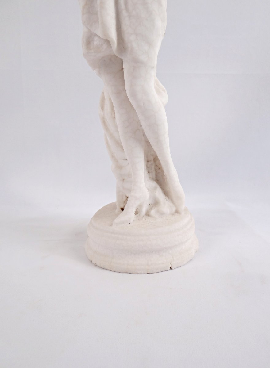 Art Deco Limestone Statue Or Petrified Water Of An Elegant Woman, Early 20th Century-photo-4