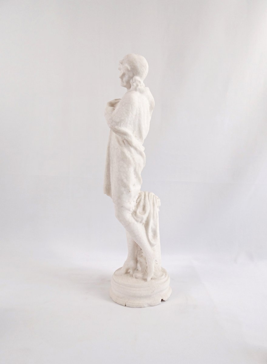 Art Deco Limestone Statue Or Petrified Water Of An Elegant Woman, Early 20th Century-photo-1