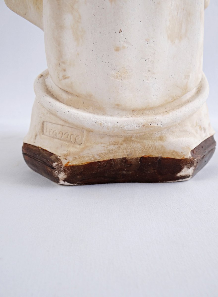 Large Art Deco Plaster Statue Of The Immaculate Virgin Mary, Early 20th Century-photo-4