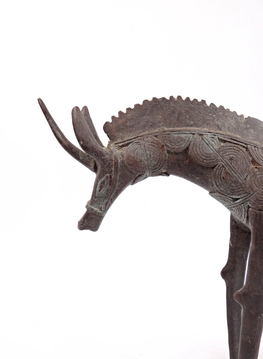 Cheval en Bronze artisanat Africain du Burkina Faso début XXe-photo-2