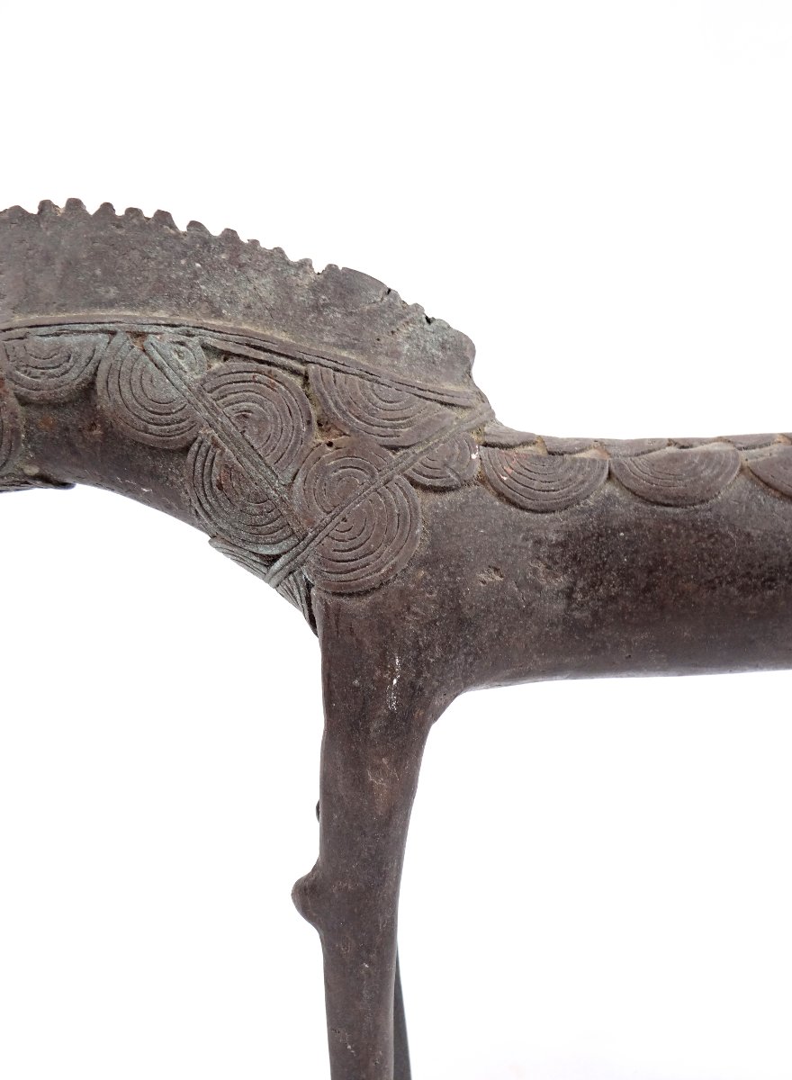 Cheval en Bronze artisanat Africain du Burkina Faso début XXe-photo-3