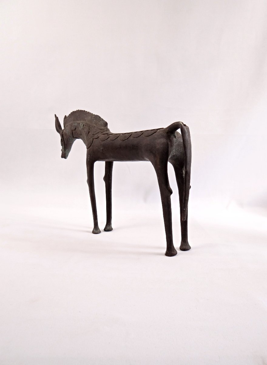 Cheval en Bronze artisanat Africain du Burkina Faso début XXe-photo-1