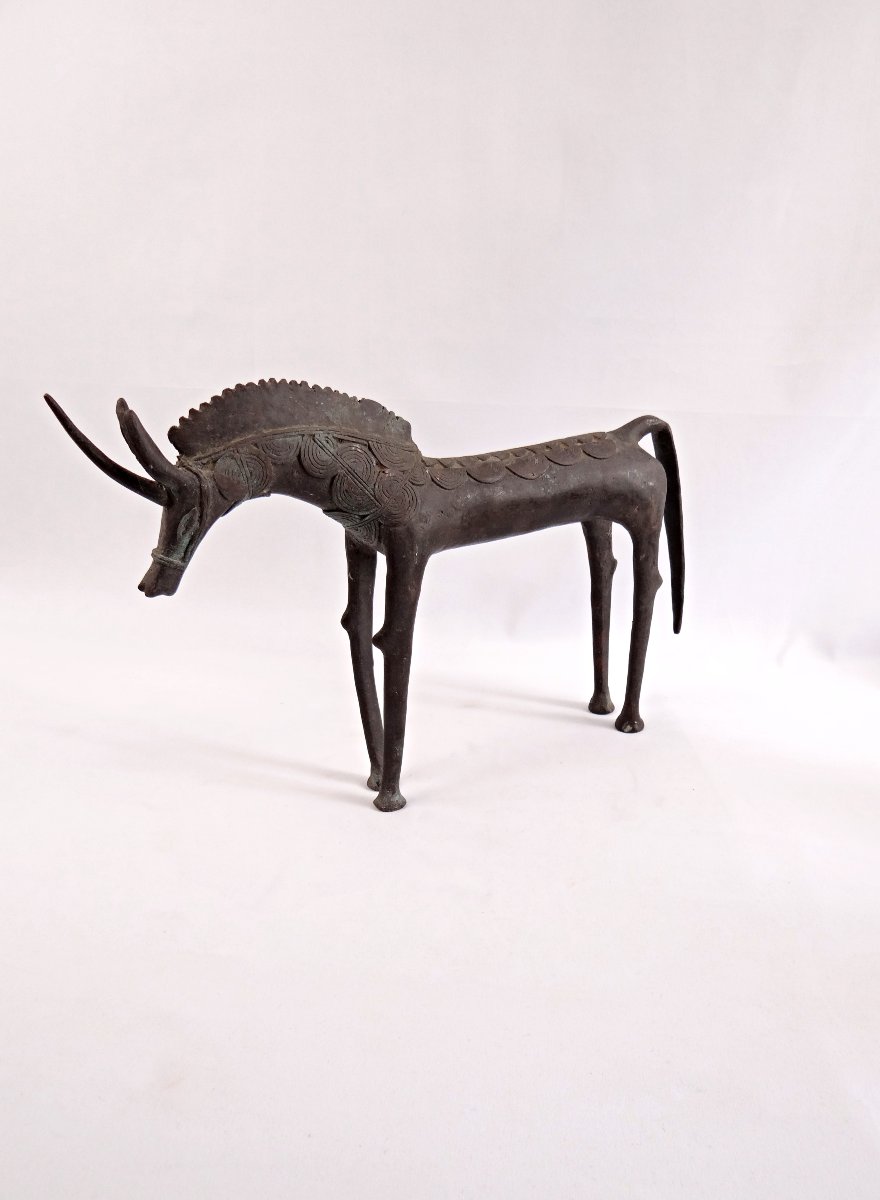 Cheval en Bronze artisanat Africain du Burkina Faso début XXe-photo-7