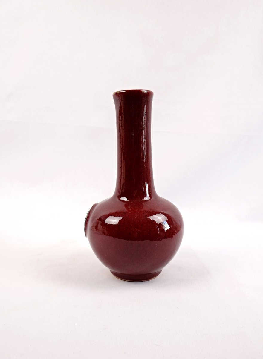 Vase en porcelaine de Chine rouge sang de bœuf shuāng xǐ double bonheur fin XIXe-photo-4