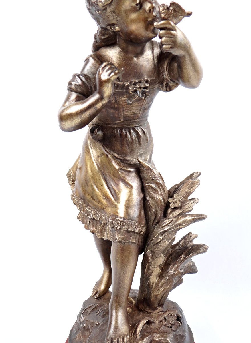 La Charmeuse sculpture allégorique Art Nouveau en bronze signée Auguste Moreau fin XIXe-photo-3