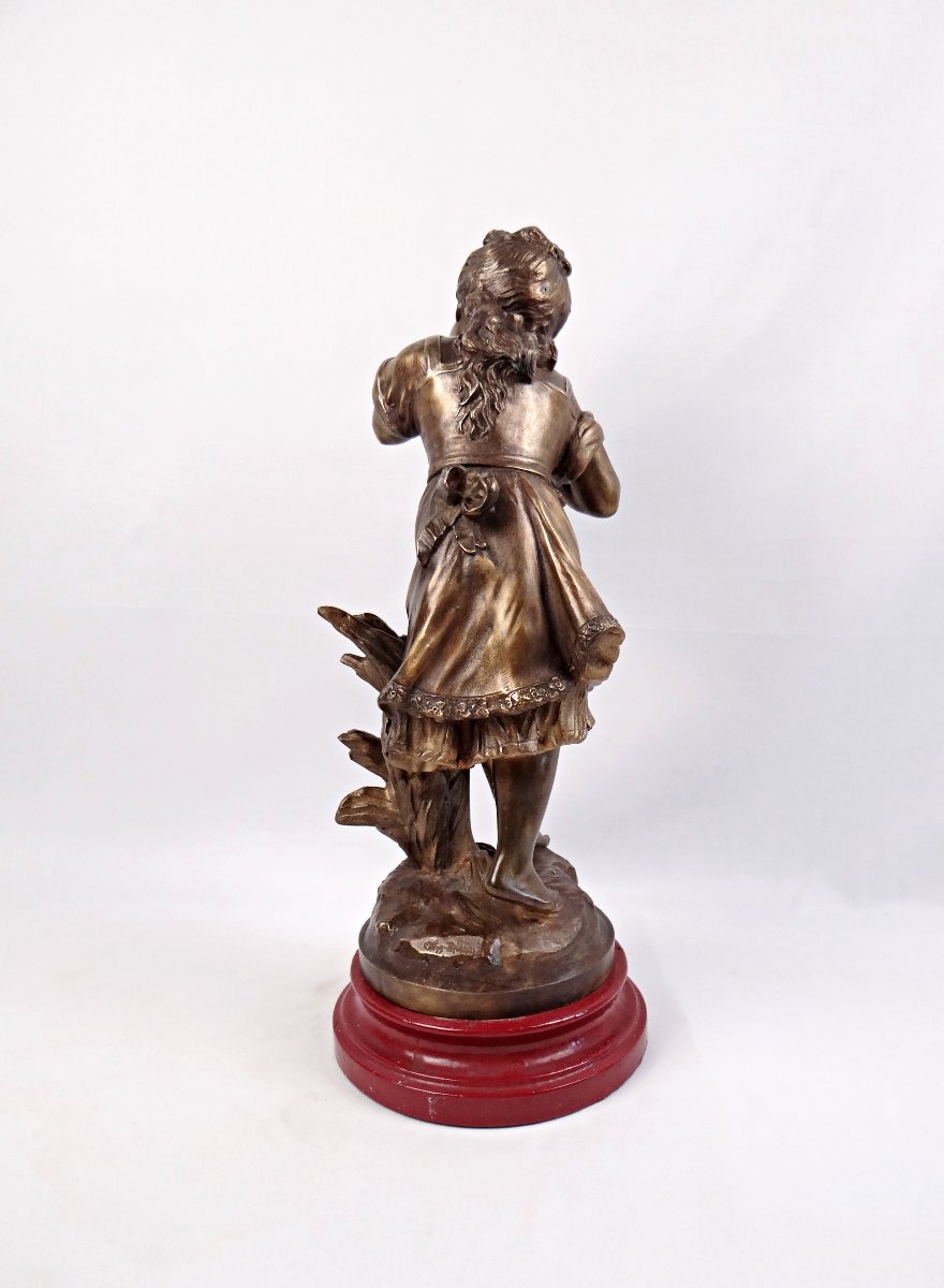 La Charmeuse sculpture allégorique Art Nouveau en bronze signée Auguste Moreau fin XIXe-photo-4