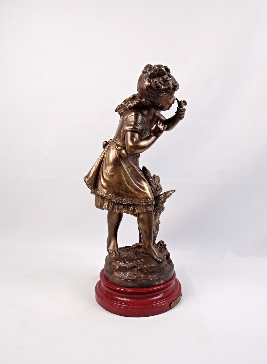 La Charmeuse sculpture allégorique Art Nouveau en bronze signée Auguste Moreau fin XIXe-photo-5