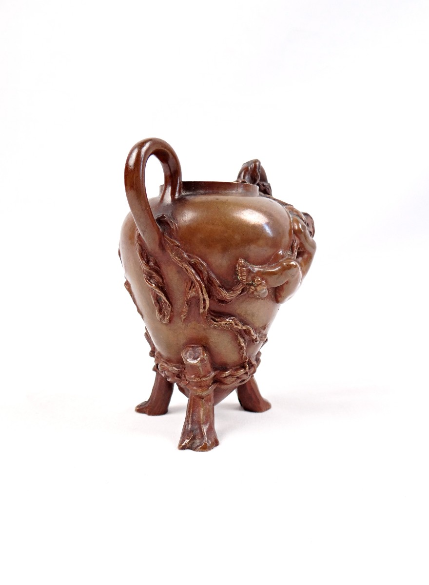 Vase bougeoir en bronze signé Barbedienne & Barrias Art Nouveau fin XIXe-photo-2