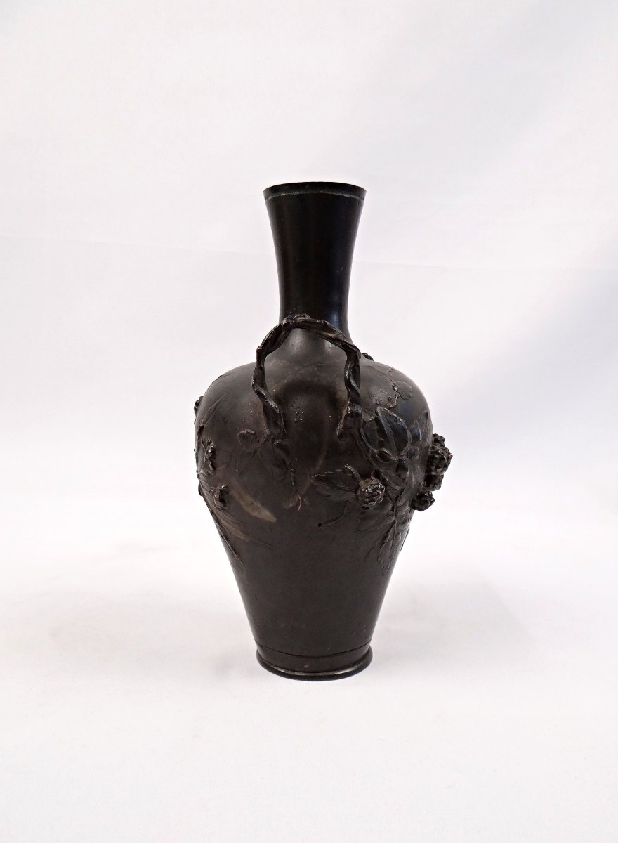 Vase Art Nouveau en bronze à anses signé François Moreau (1832-1926) fin XIXe-photo-6