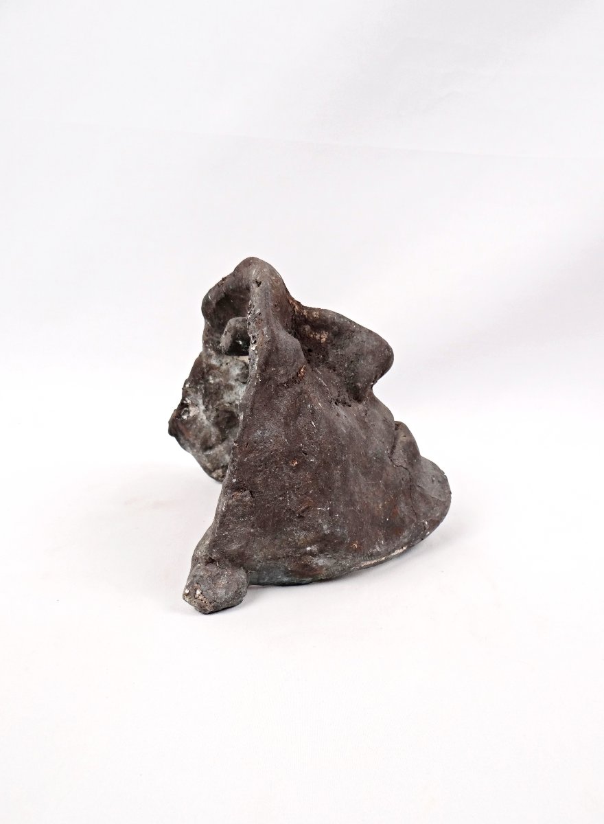Solid Bronze Death Mask Of A Man Curiosity Cabinet 20th Century-photo-2