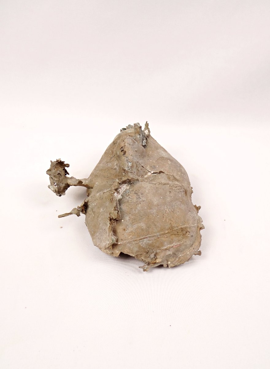Solid Bronze Surrealist Death Mask Of A Female Curiosity Cabinet 20th Century-photo-1