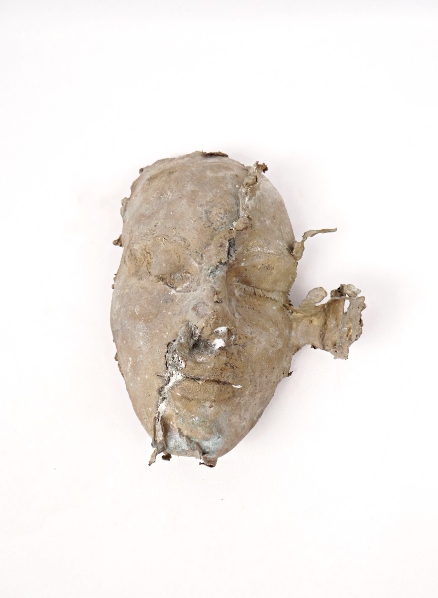 Solid Bronze Surrealist Death Mask Of A Female Curiosity Cabinet 20th Century