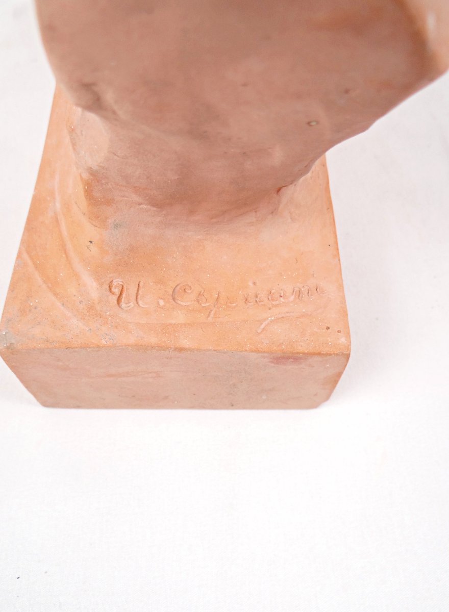 Buste Art Déco d'un garçon en terre cuite signée Ugo Cipriani début XXe-photo-7