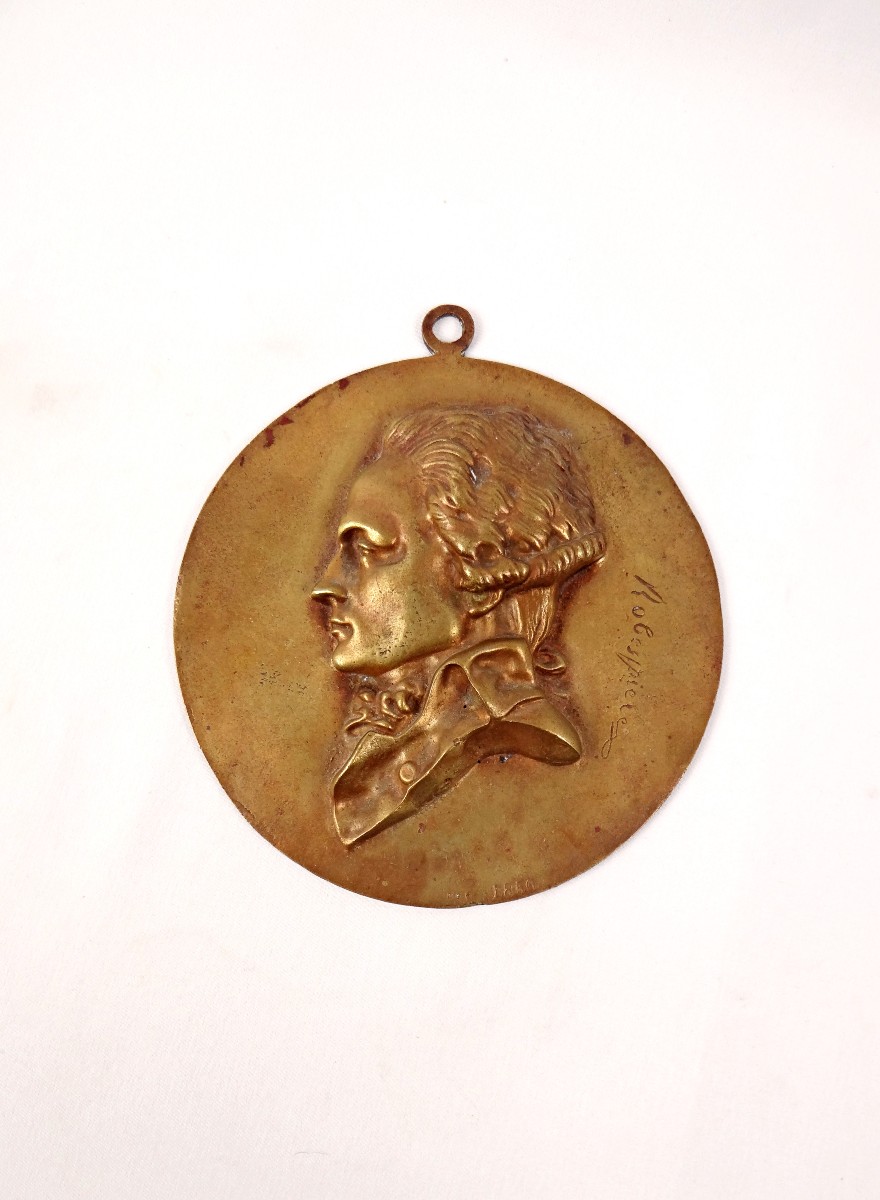 Médaillon portrait de Maximilien Robespierre en bas-relief daté de 1850 XIXe