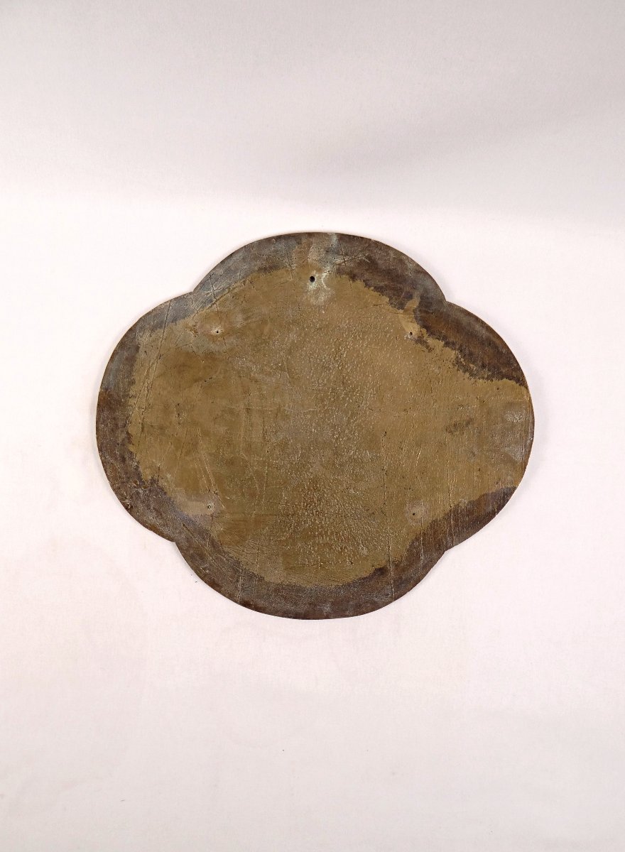 Plaque ornementale en bronze doré scène de pêcheur dans sa barque Indochine fin XIXe-photo-3