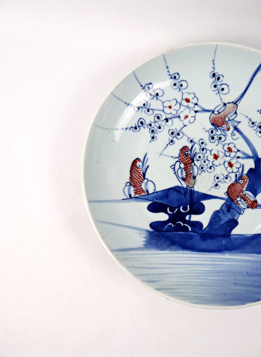 Antique Chinese Porcelain Soup Plate, Lake Décor, Late 19th Century-photo-2
