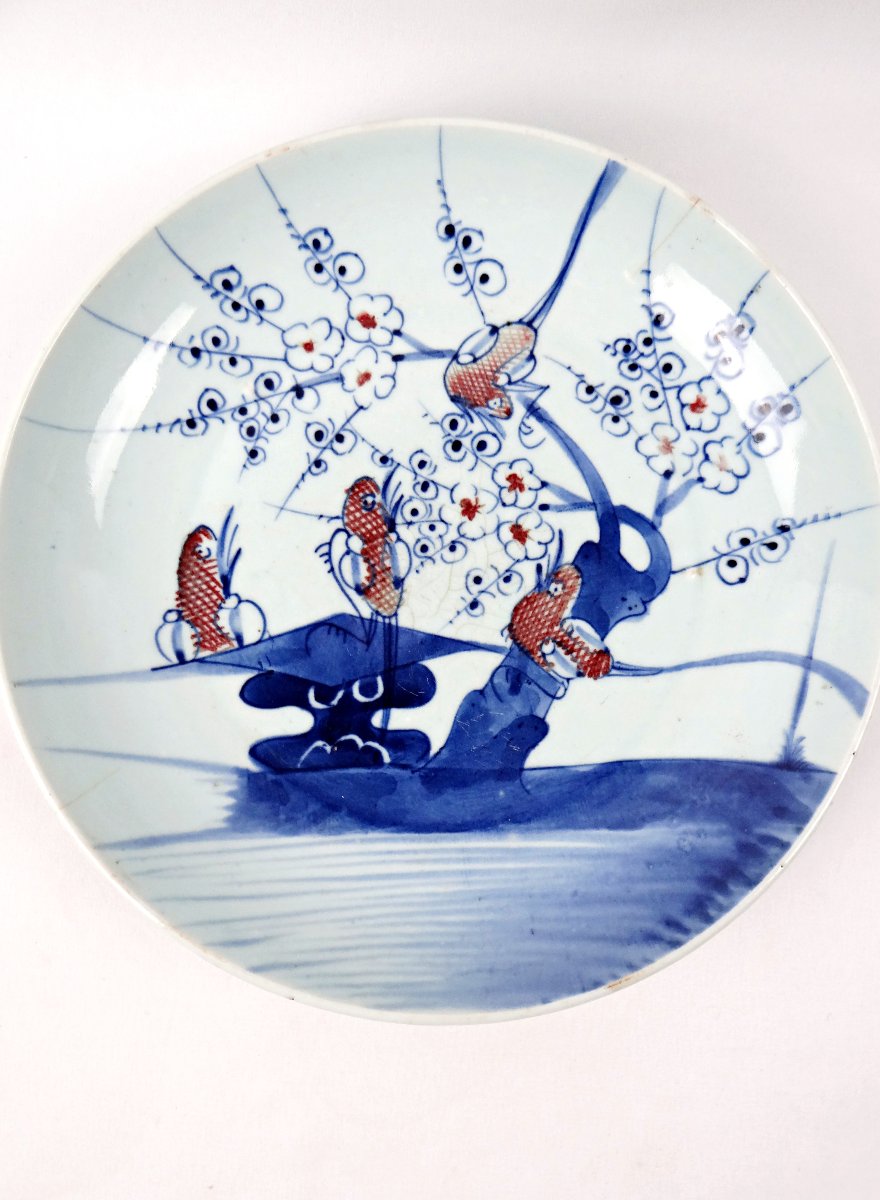 Antique Chinese Porcelain Soup Plate, Lake Décor, Late 19th Century-photo-3