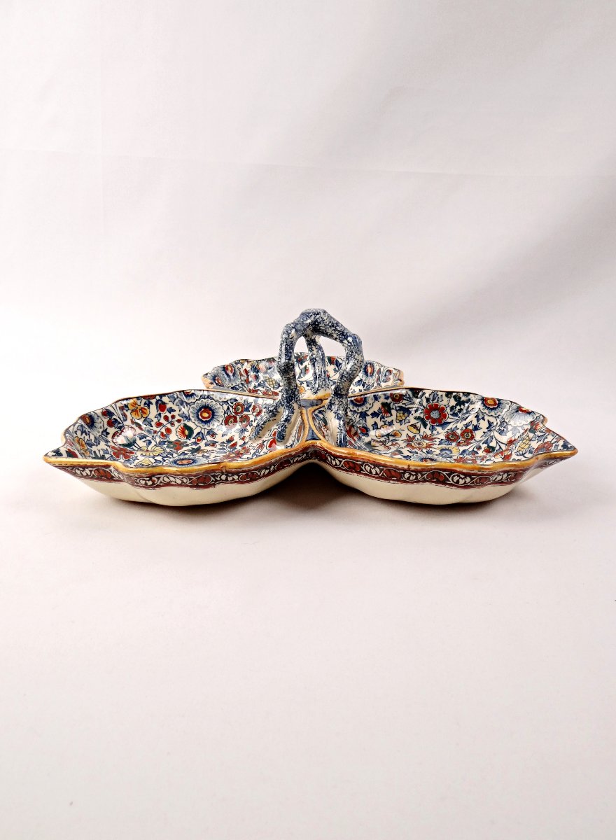 Gien Earthenware Cake Or Aperitif Display Persan Model Late 19th Century-photo-3