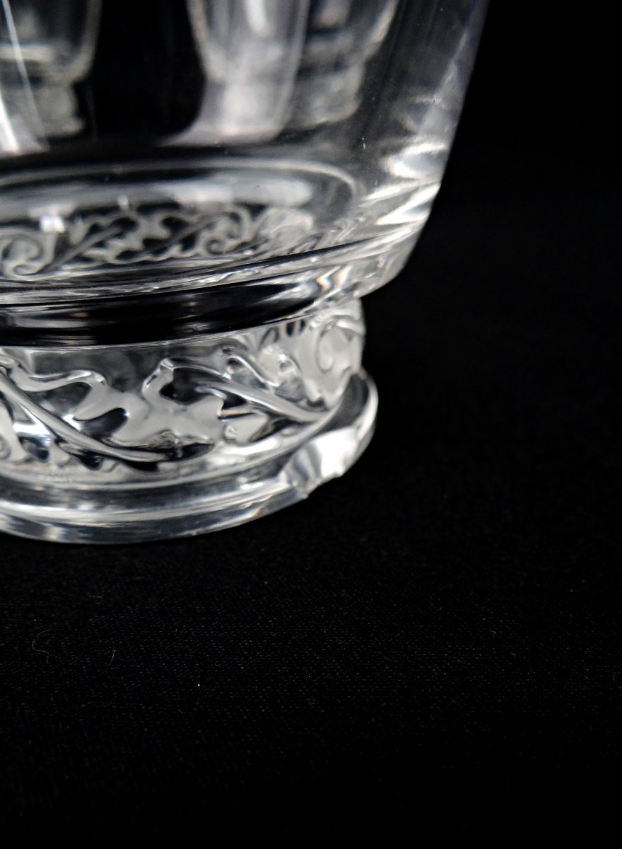 Lalique France série de 8 verres en cristal modèle Saint Hubert de 1950-photo-5
