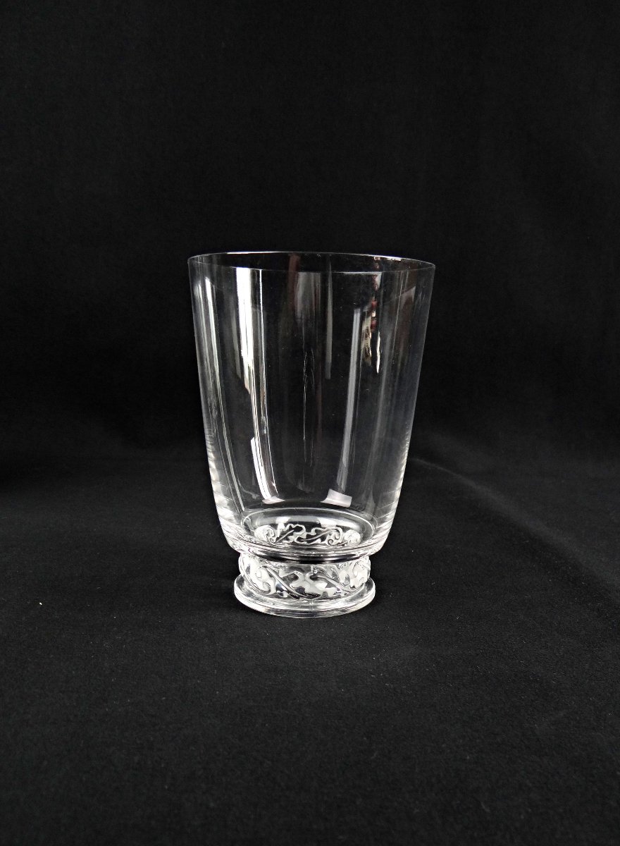 Lalique France série de 8 verres en cristal modèle Saint Hubert de 1950-photo-6