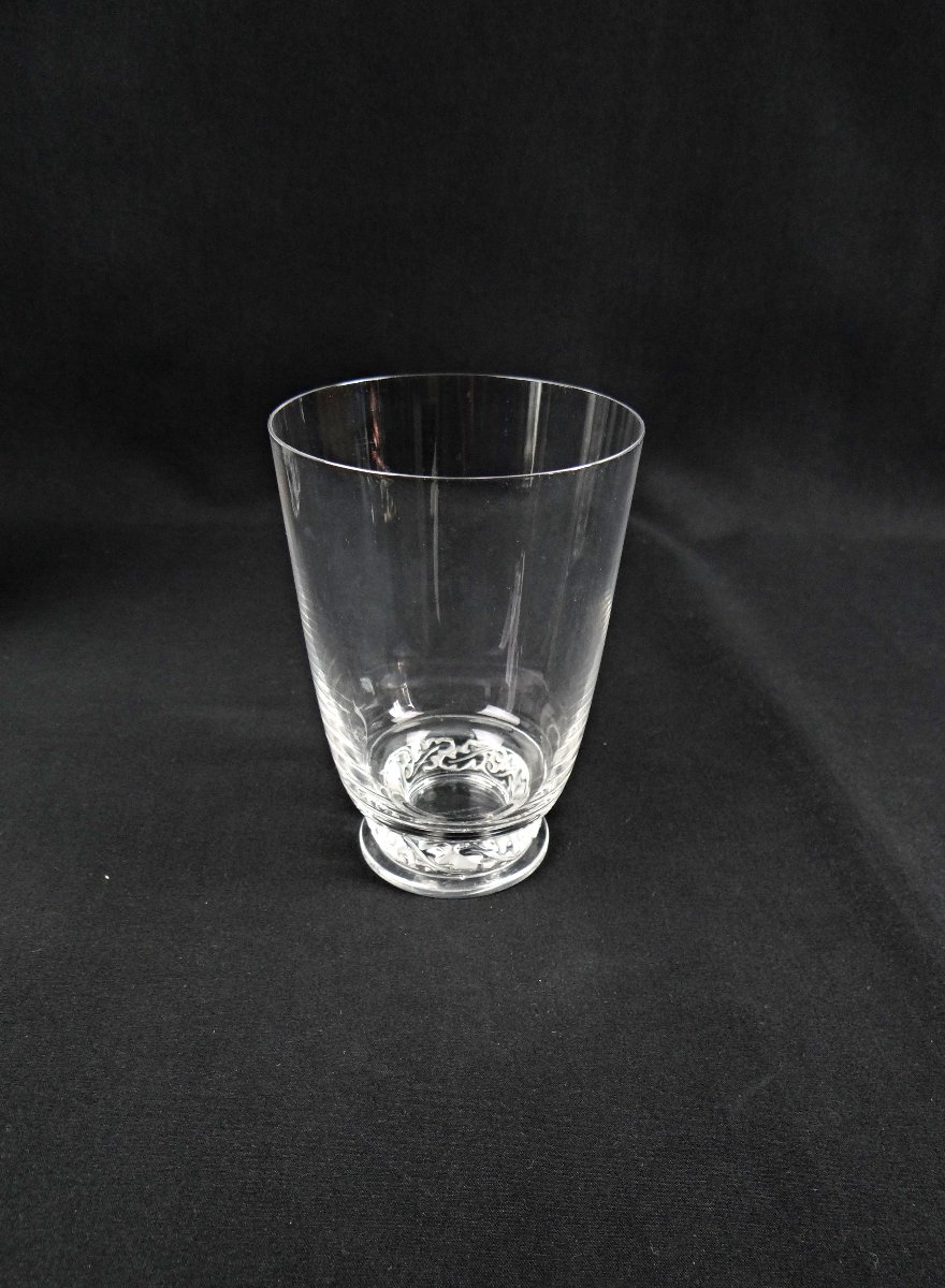 Lalique France série de 8 verres en cristal modèle Saint Hubert de 1950-photo-7