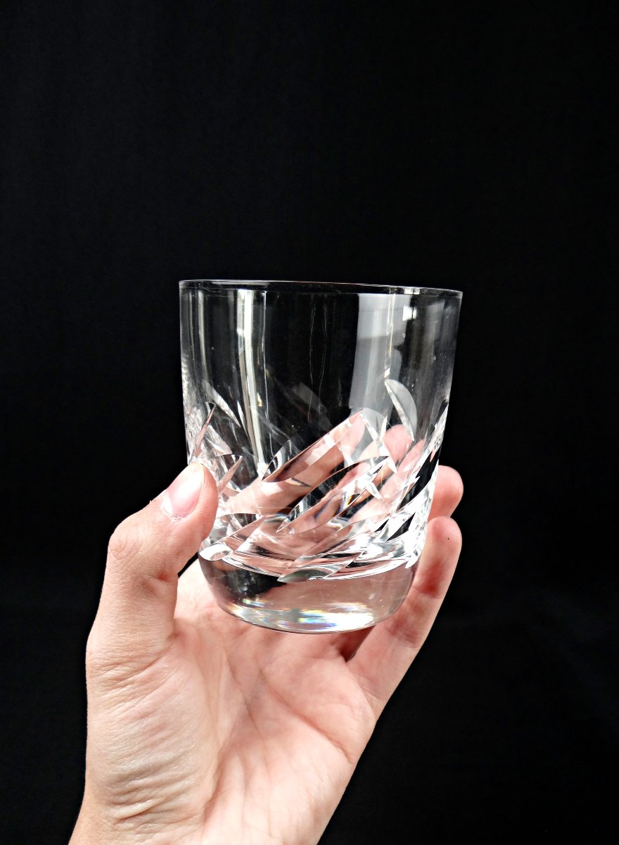 Lalique France Pair Of Crystal Whisky Glasses Artois Model Of 1950-photo-4