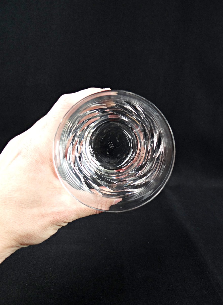Lalique France Pair Of Crystal Whisky Glasses Artois Model Of 1950-photo-2