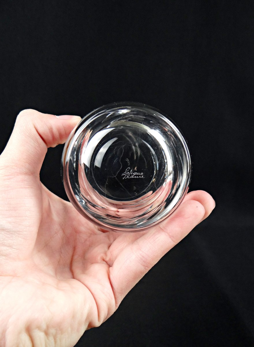 Lalique France Pair Of Crystal Whisky Glasses Artois Model Of 1950-photo-3