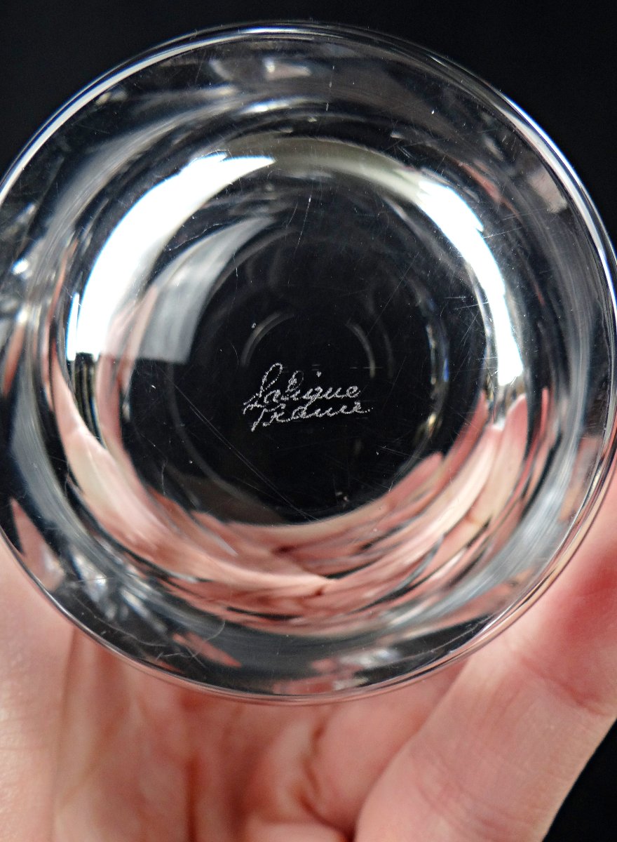 Lalique France Pair Of Crystal Whisky Glasses Artois Model Of 1950-photo-6