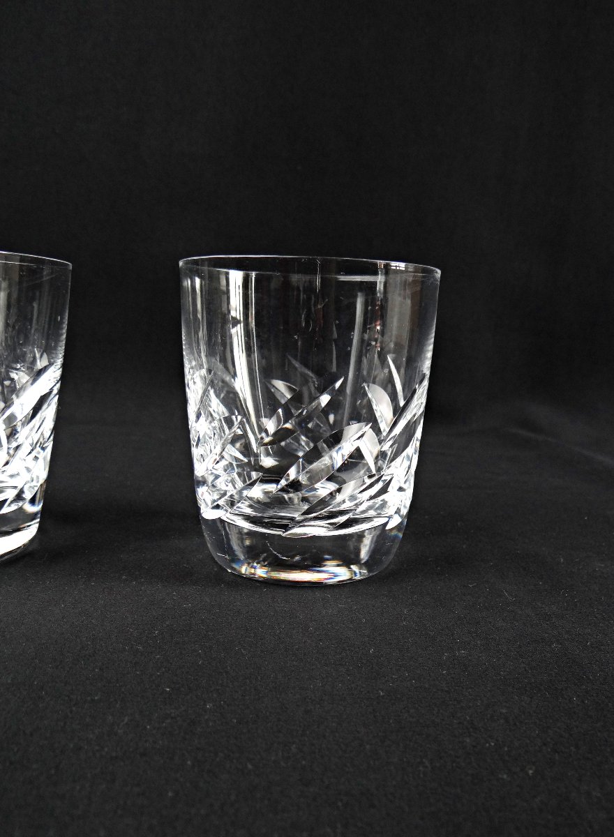 Lalique France Pair Of Crystal Whisky Glasses Artois Model Of 1950-photo-7