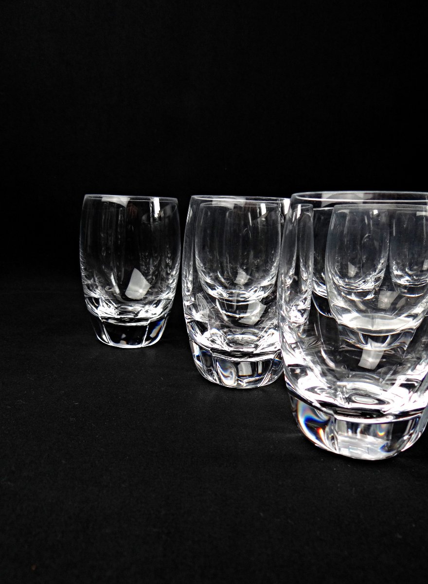 Lalique France Series Of 7 Highland Crystal Glasses Mid 20th Century-photo-3