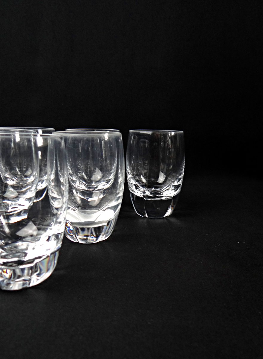 Lalique France Series Of 7 Highland Crystal Glasses Mid 20th Century-photo-1